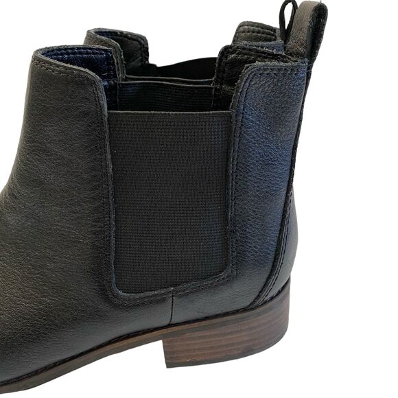 LUCKY BRAND Lufti Black Leather Chlesea Ankle Slide-On Boots Size 9 1/2 - Picture 11 of 13